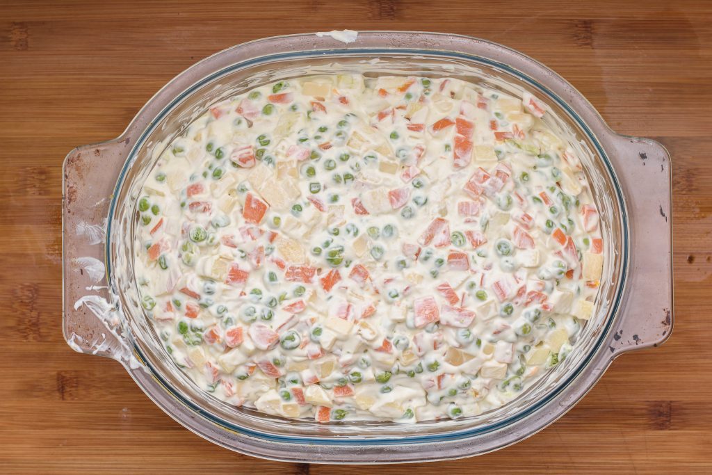 Deviled egg recipe mayo vegetable salad Process - SunCakeMom