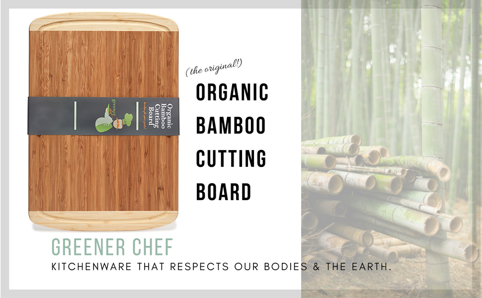Greener Chef Organic Bamboo Cutting Board with Juice Groove 